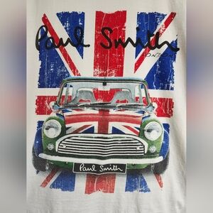Paul Smith London Tee . Classic Mini Cooper Against A Union Jack Background.